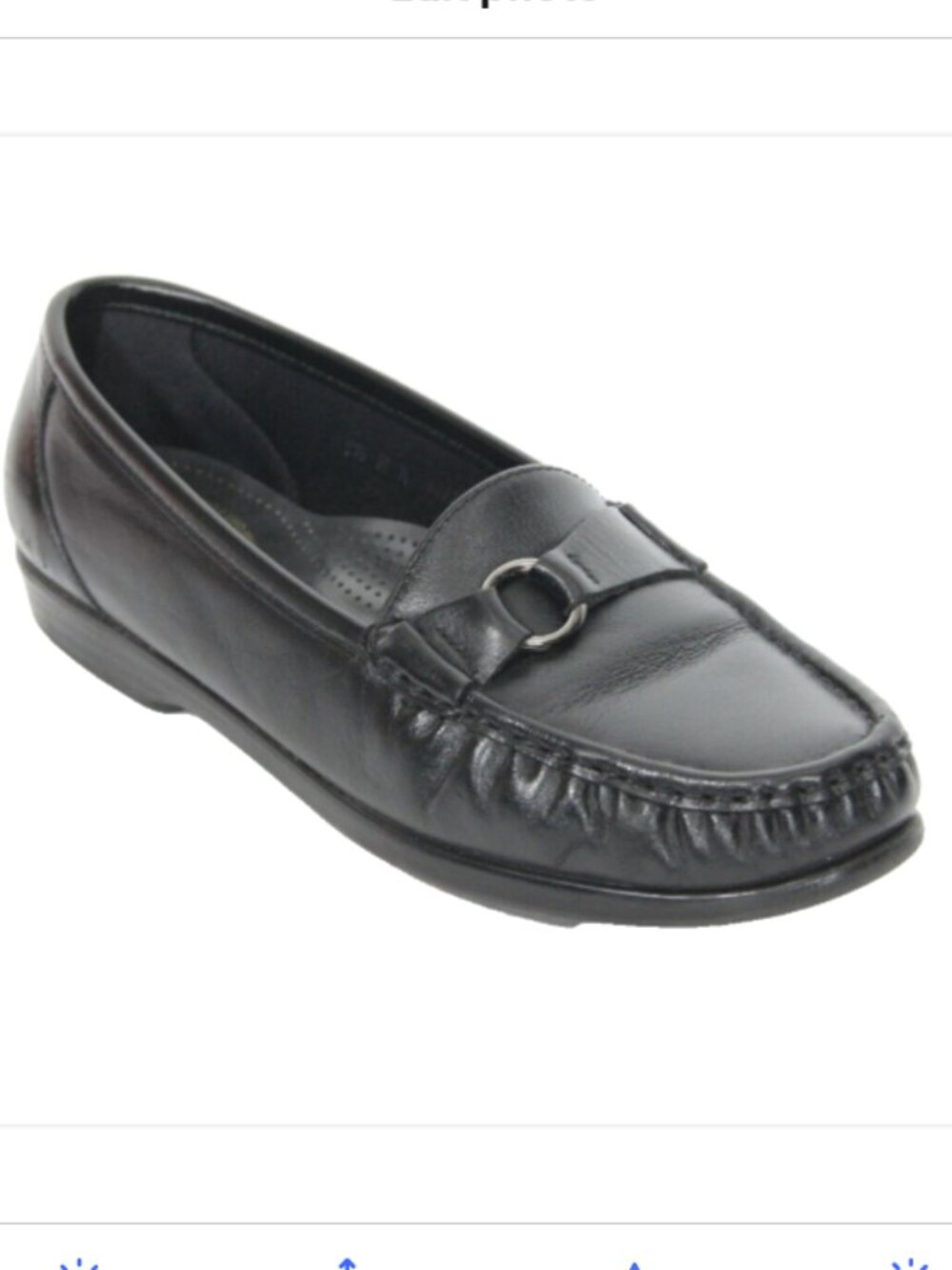 SAS Jewel Loafer 9.5 Women Comfort Shoes Slip on Black Leather Moccasin